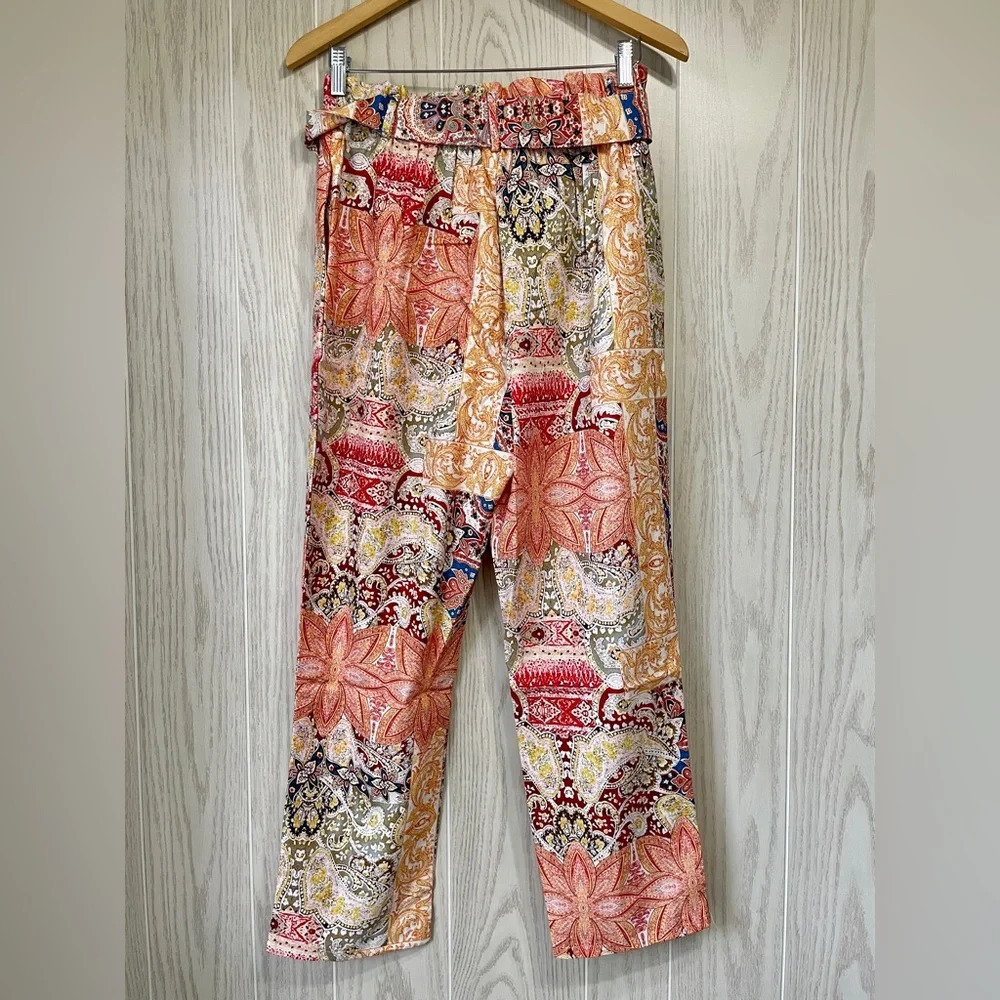 A Peach Masala Paisley Flower Design Trouser Set Size Large NWT - Picture 8 of 13